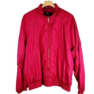 Head Windbreaker Vintage Jacket Full Zip Red Size Large